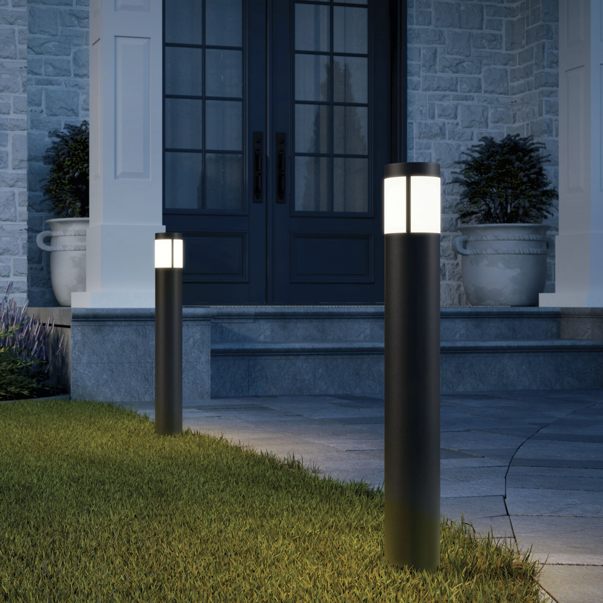 Independence 12 AC/DC 2.75 watt Textured Black Round Bollard in 3000K